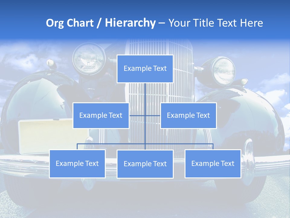 A Vintage Car With A Blue Sky And Clouds In The Background PowerPoint Template