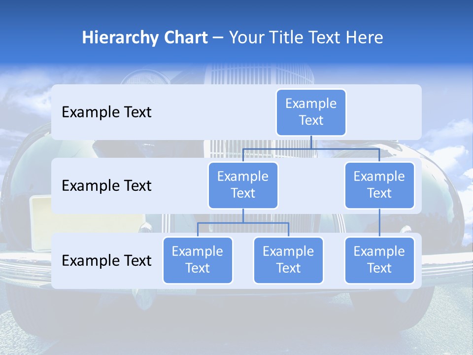 A Vintage Car With A Blue Sky And Clouds In The Background PowerPoint Template
