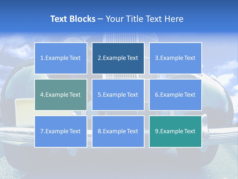 A Vintage Car With A Blue Sky And Clouds In The Background PowerPoint Template