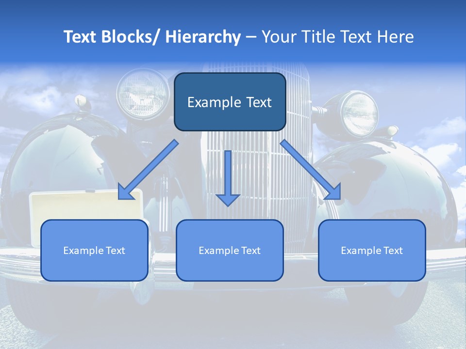 A Vintage Car With A Blue Sky And Clouds In The Background PowerPoint Template