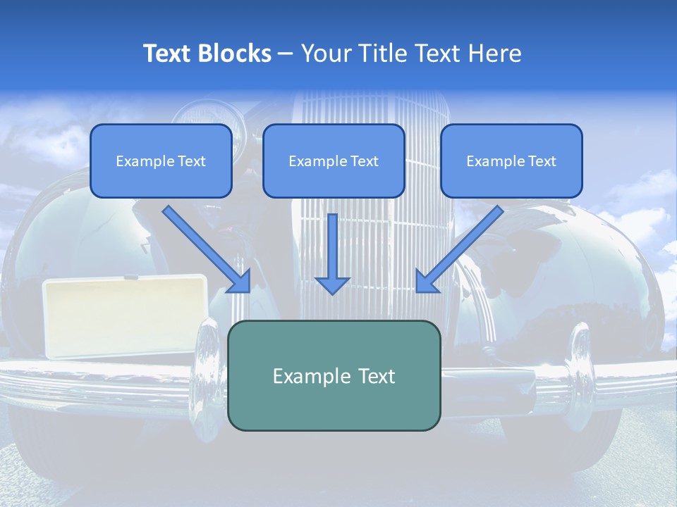 A Vintage Car With A Blue Sky And Clouds In The Background PowerPoint Template