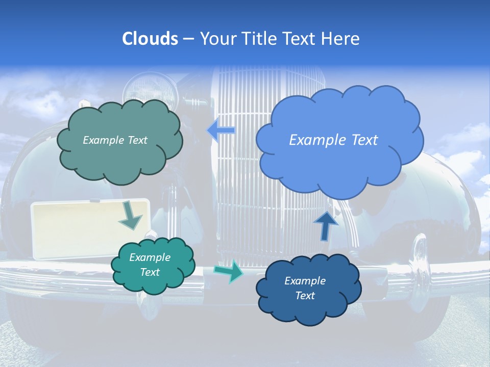 A Vintage Car With A Blue Sky And Clouds In The Background PowerPoint Template