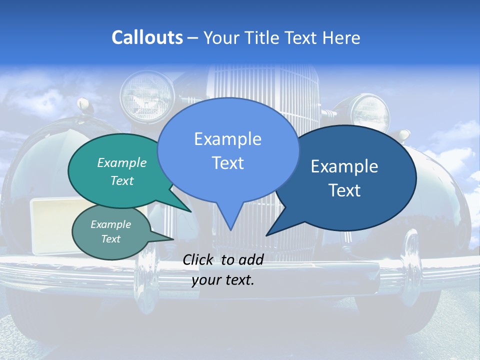 A Vintage Car With A Blue Sky And Clouds In The Background PowerPoint Template