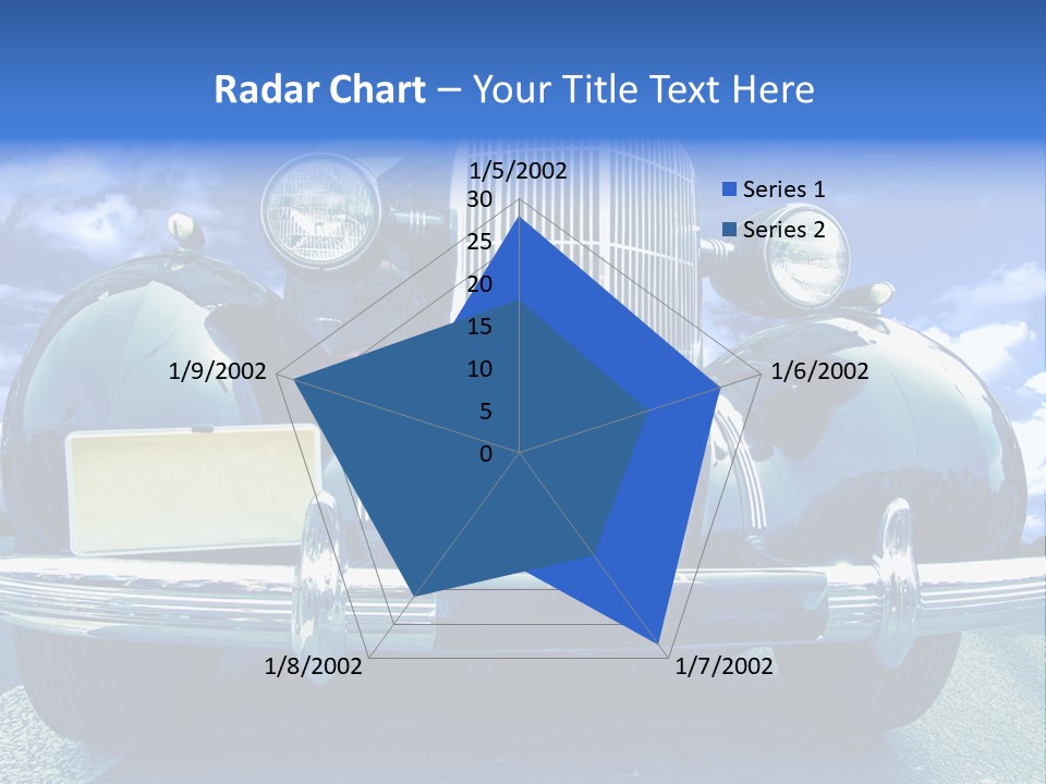 A Vintage Car With A Blue Sky And Clouds In The Background PowerPoint Template