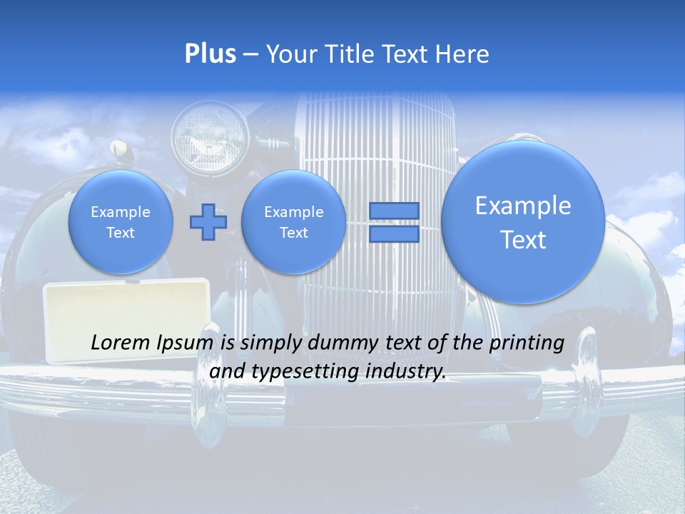 A Vintage Car With A Blue Sky And Clouds In The Background PowerPoint Template