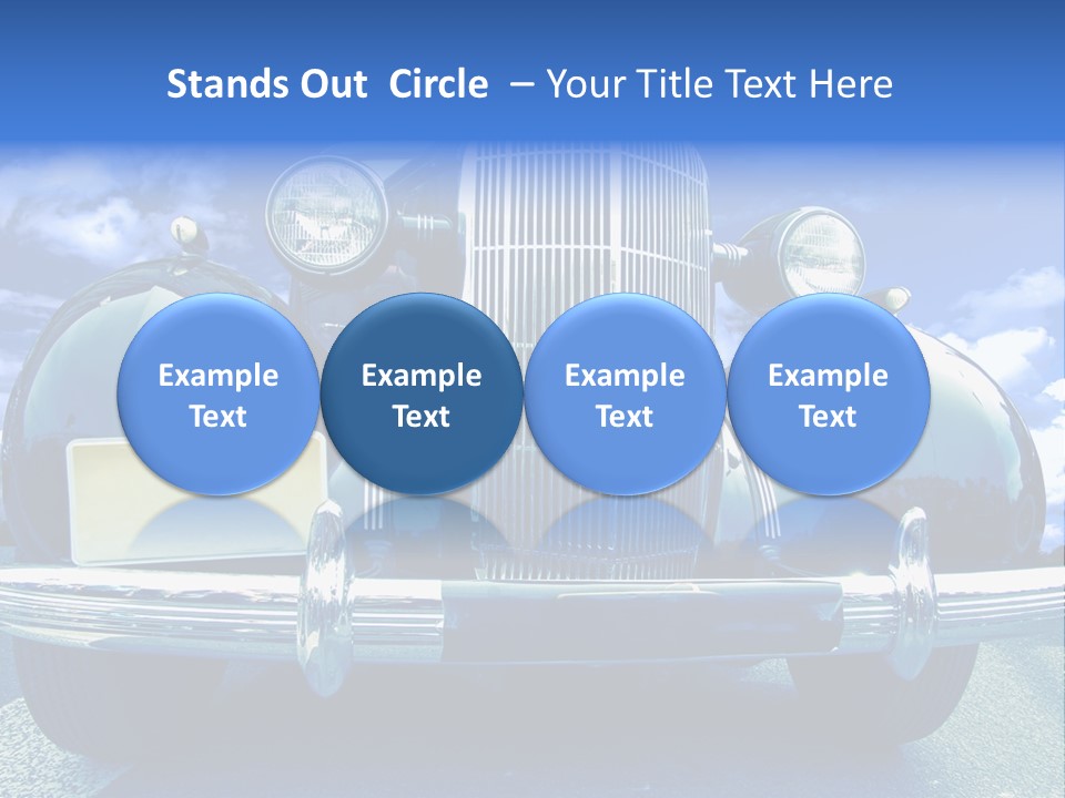 A Vintage Car With A Blue Sky And Clouds In The Background PowerPoint Template