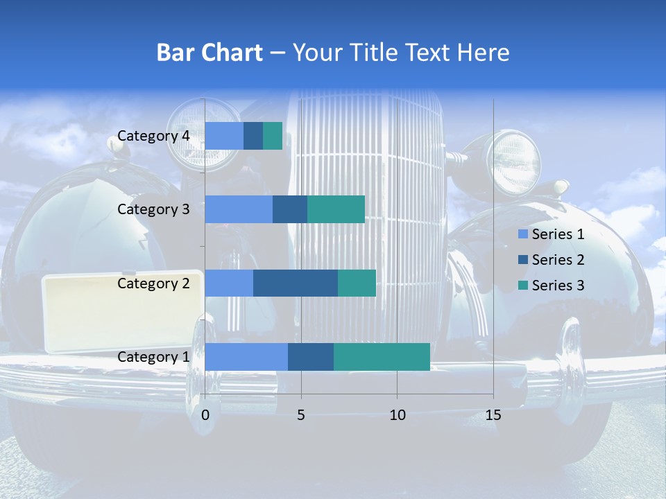 A Vintage Car With A Blue Sky And Clouds In The Background PowerPoint Template