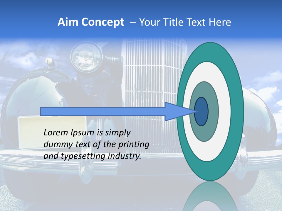 A Vintage Car With A Blue Sky And Clouds In The Background PowerPoint Template