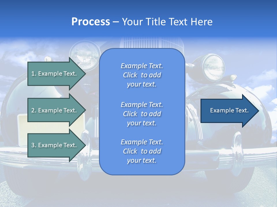 A Vintage Car With A Blue Sky And Clouds In The Background PowerPoint Template