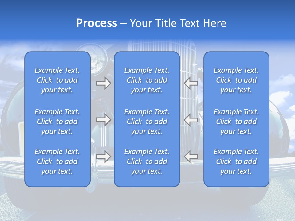 A Vintage Car With A Blue Sky And Clouds In The Background PowerPoint Template