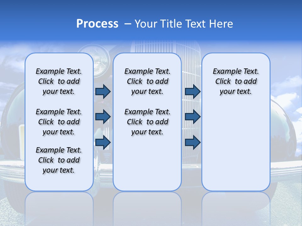 A Vintage Car With A Blue Sky And Clouds In The Background PowerPoint Template