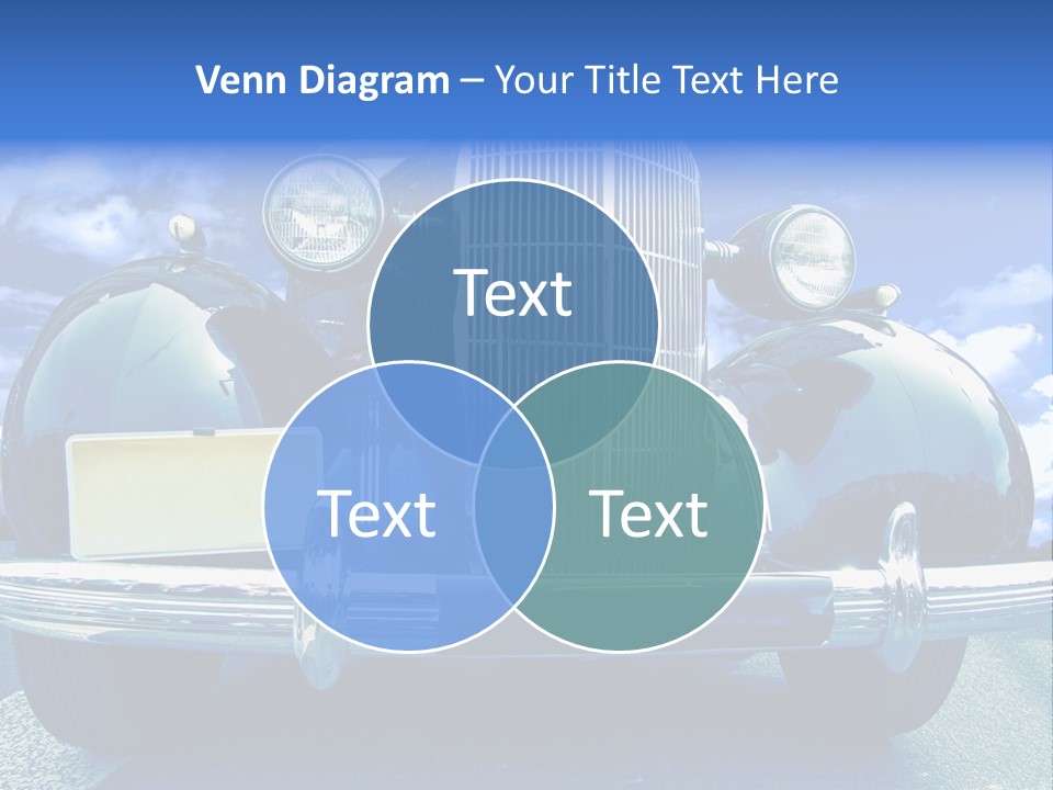 A Vintage Car With A Blue Sky And Clouds In The Background PowerPoint Template