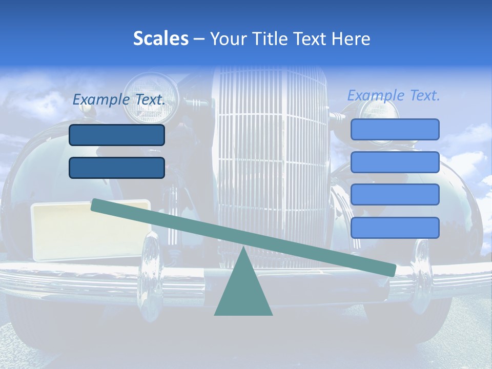 A Vintage Car With A Blue Sky And Clouds In The Background PowerPoint Template