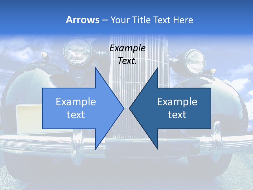 A Vintage Car With A Blue Sky And Clouds In The Background PowerPoint Template