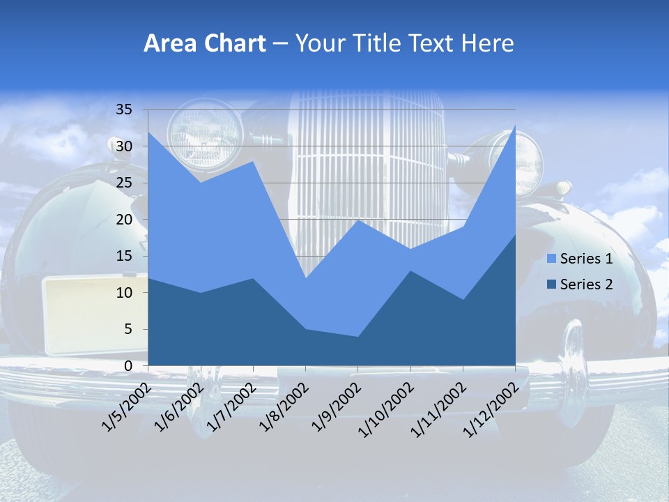 A Vintage Car With A Blue Sky And Clouds In The Background PowerPoint Template