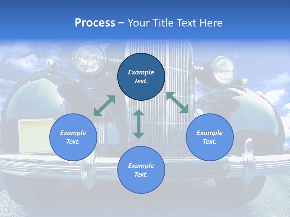 A Vintage Car With A Blue Sky And Clouds In The Background PowerPoint Template