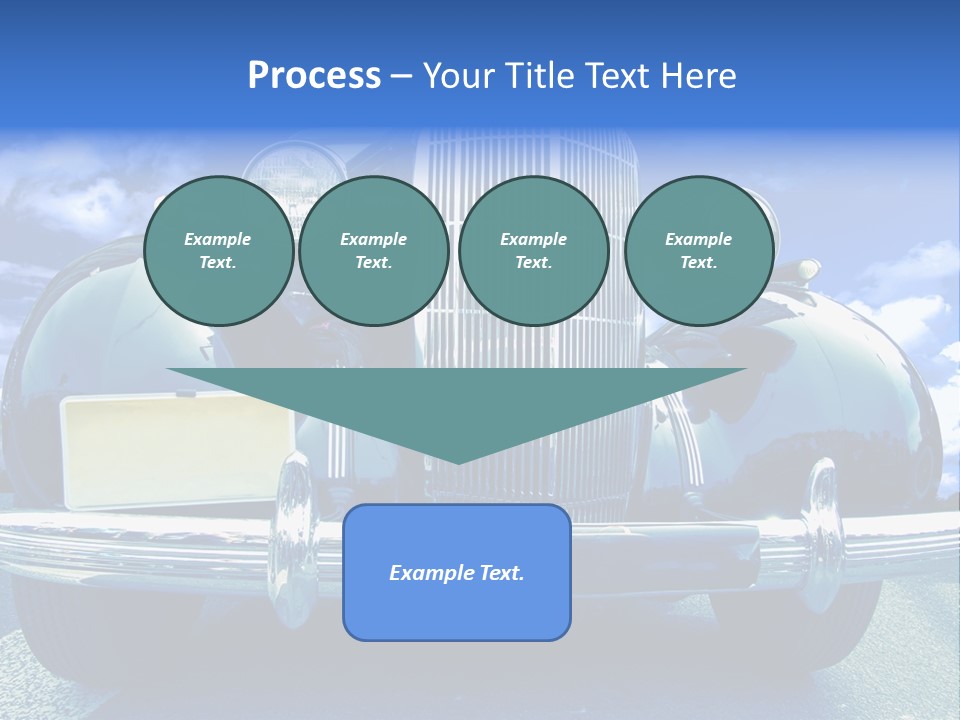 A Vintage Car With A Blue Sky And Clouds In The Background PowerPoint Template