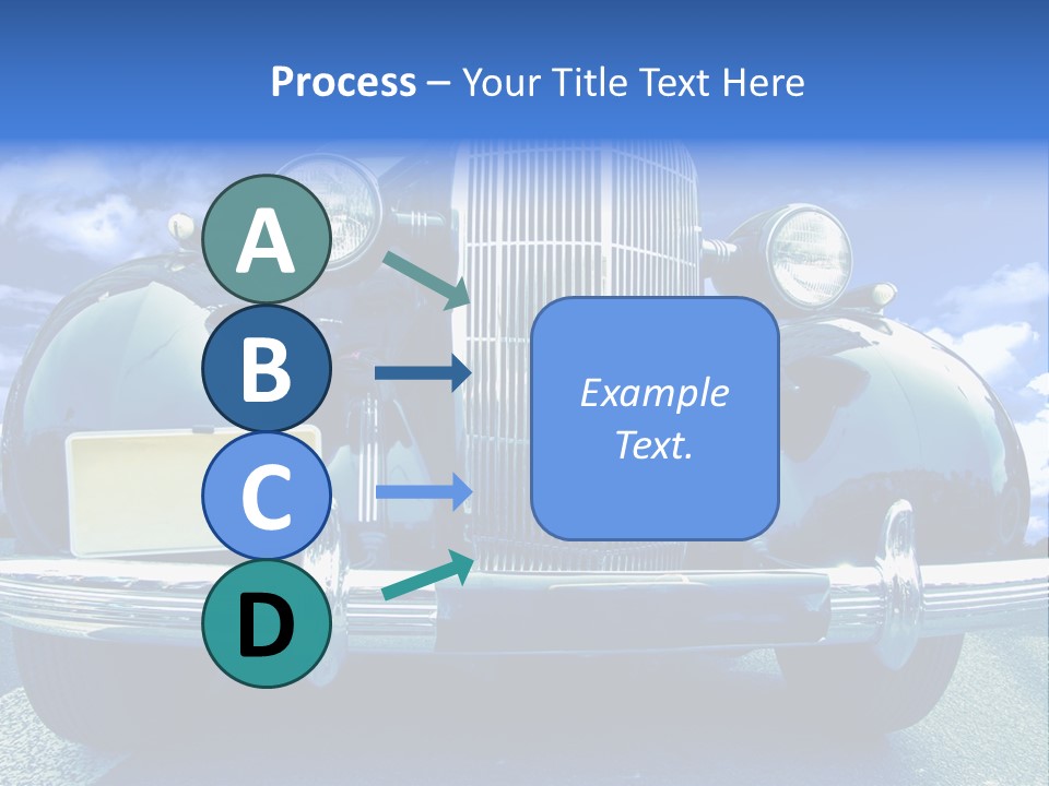 A Vintage Car With A Blue Sky And Clouds In The Background PowerPoint Template