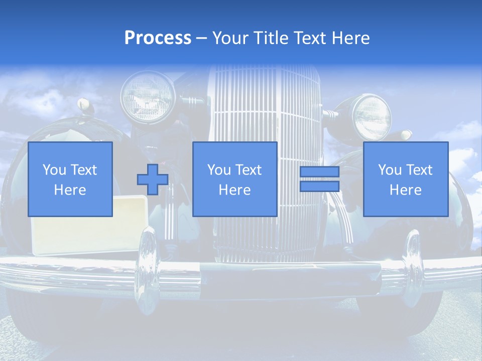 A Vintage Car With A Blue Sky And Clouds In The Background PowerPoint Template
