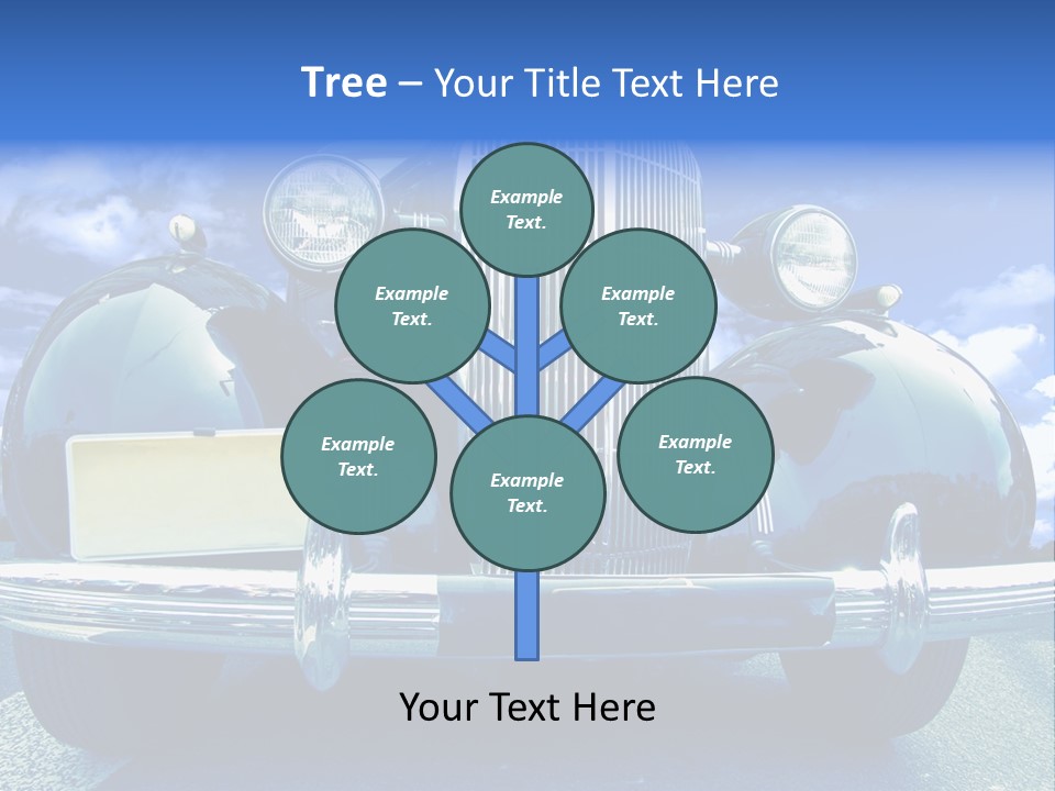 A Vintage Car With A Blue Sky And Clouds In The Background PowerPoint Template