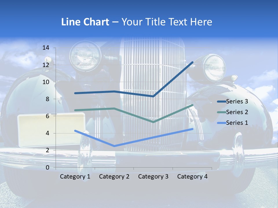 A Vintage Car With A Blue Sky And Clouds In The Background PowerPoint Template