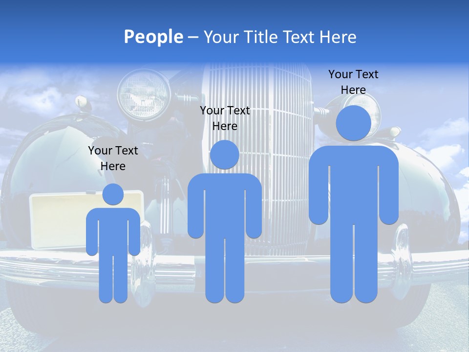 A Vintage Car With A Blue Sky And Clouds In The Background PowerPoint Template