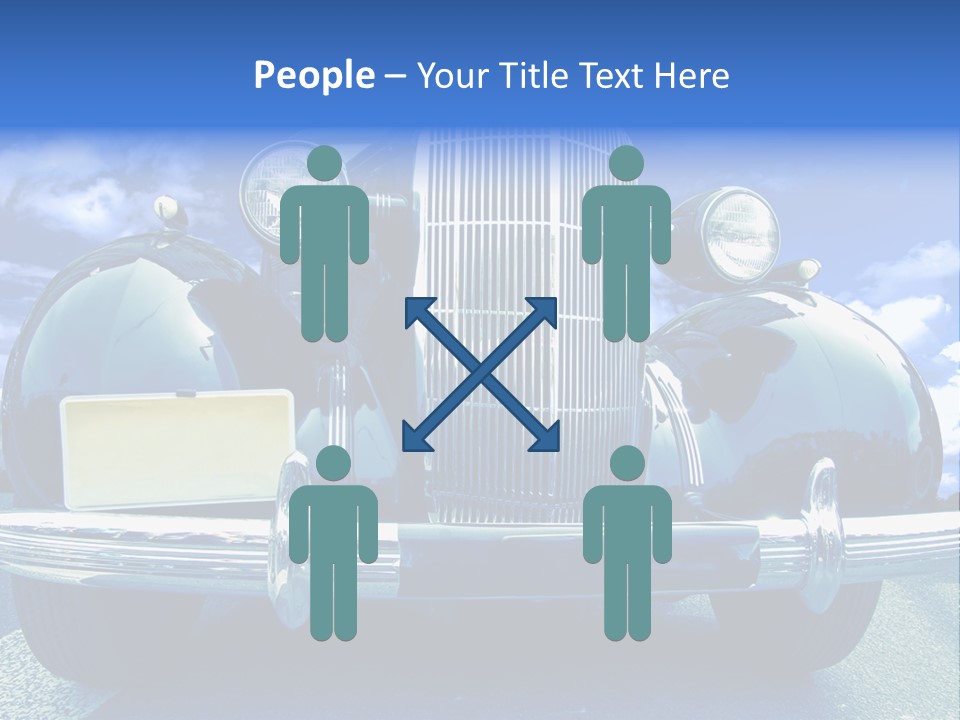 A Vintage Car With A Blue Sky And Clouds In The Background PowerPoint Template