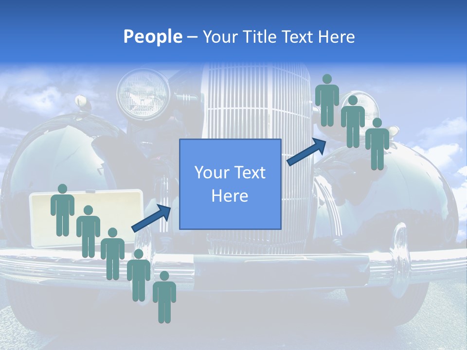 A Vintage Car With A Blue Sky And Clouds In The Background PowerPoint Template