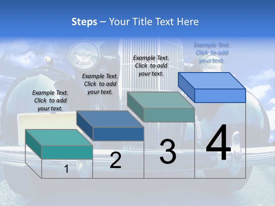 A Vintage Car With A Blue Sky And Clouds In The Background PowerPoint Template