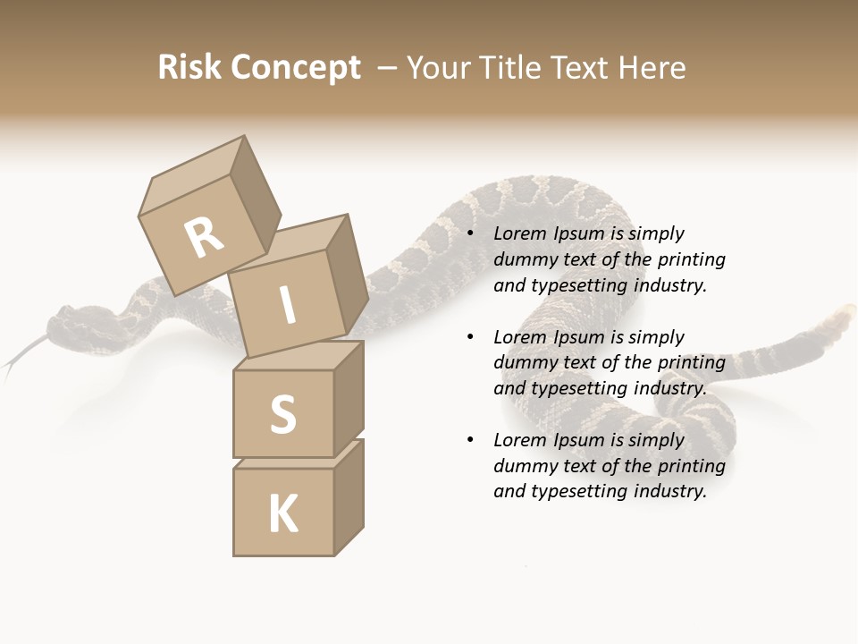 Northern Pacific Rattlesnake (Crotalus Oreganus) Isolated On White Background. PowerPoint Template