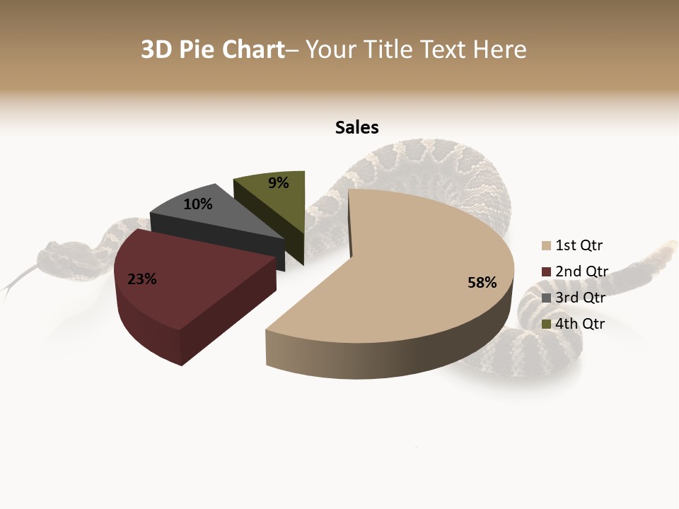 Northern Pacific Rattlesnake (Crotalus Oreganus) Isolated On White Background. PowerPoint Template