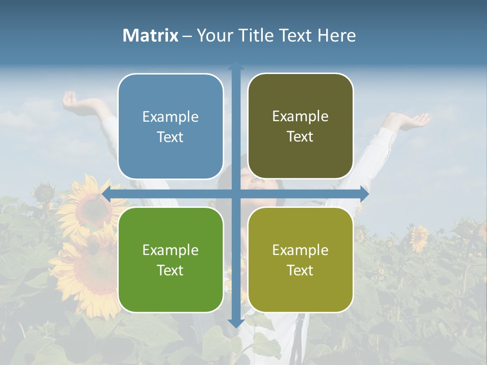 A Woman Standing In A Field Of Sunflowers PowerPoint Template