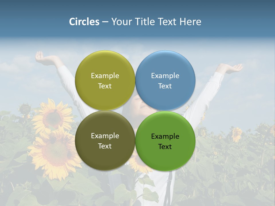 A Woman Standing In A Field Of Sunflowers PowerPoint Template