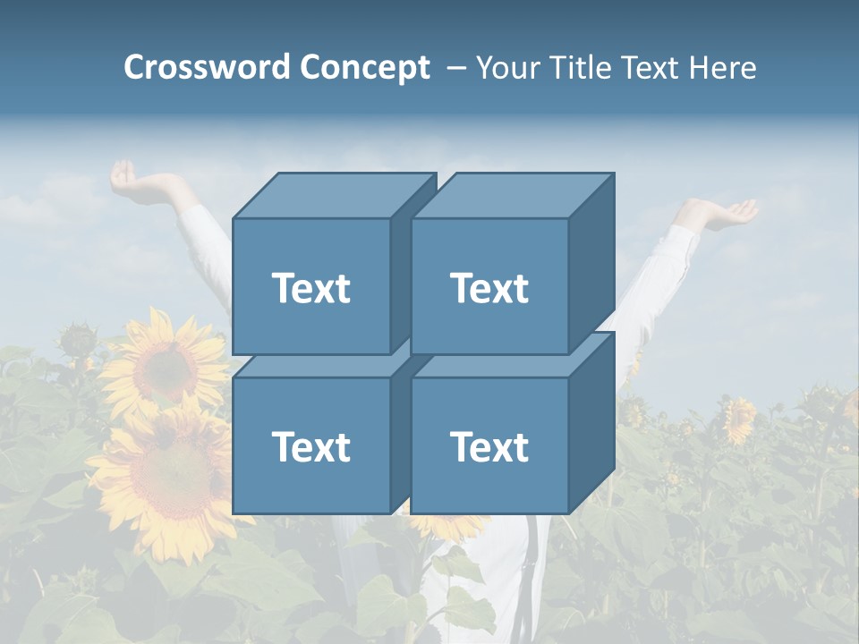 A Woman Standing In A Field Of Sunflowers PowerPoint Template