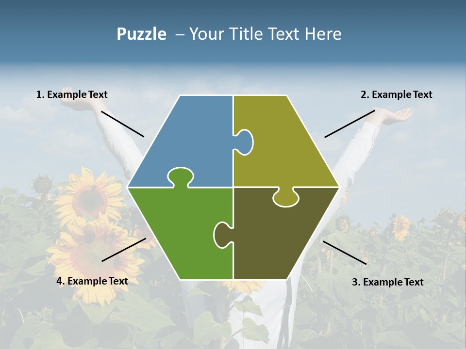 A Woman Standing In A Field Of Sunflowers PowerPoint Template