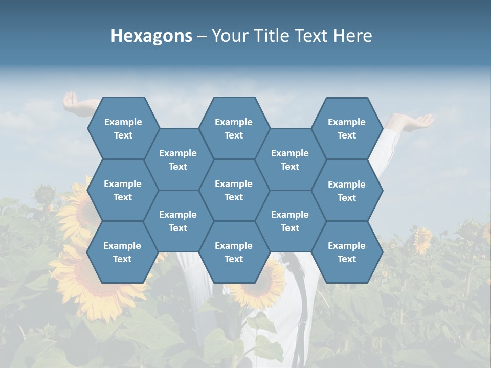 A Woman Standing In A Field Of Sunflowers PowerPoint Template