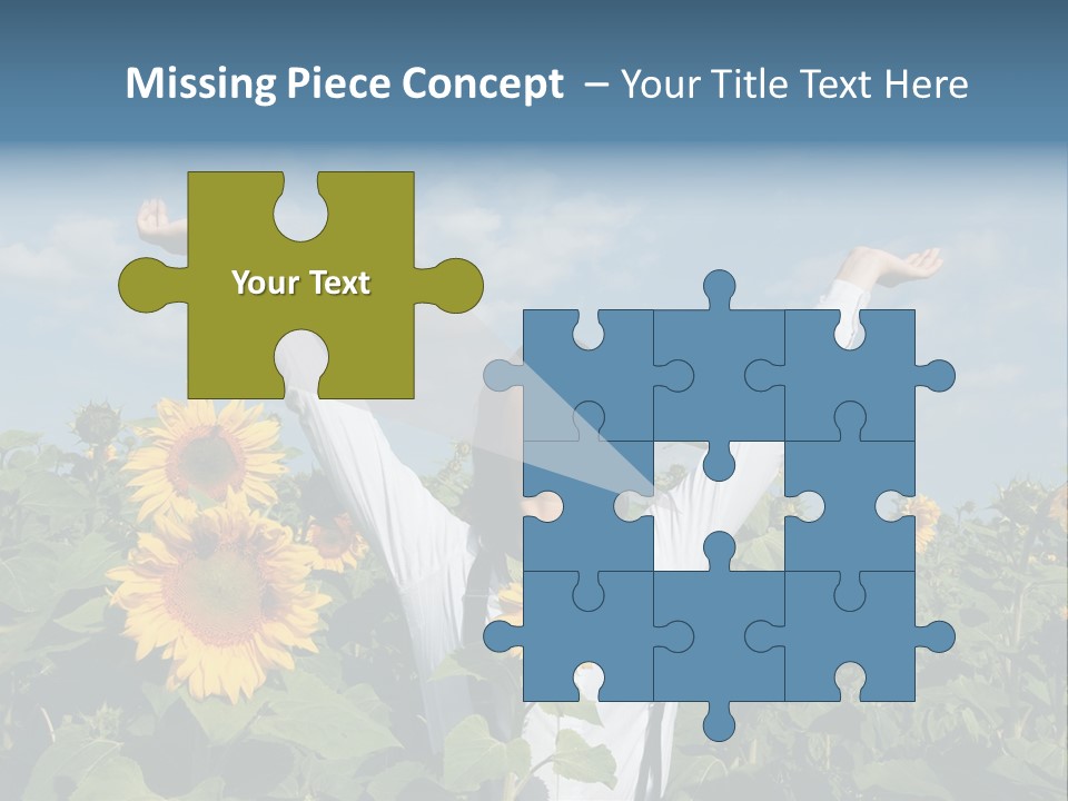 A Woman Standing In A Field Of Sunflowers PowerPoint Template