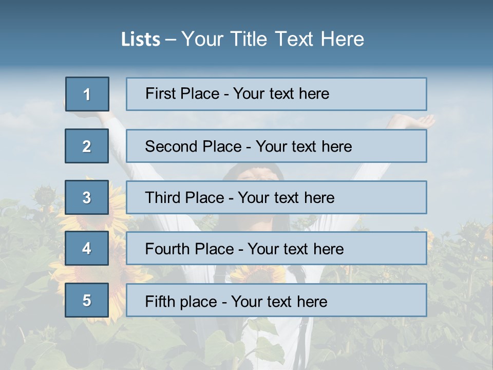 A Woman Standing In A Field Of Sunflowers PowerPoint Template