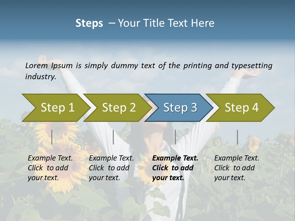 A Woman Standing In A Field Of Sunflowers PowerPoint Template