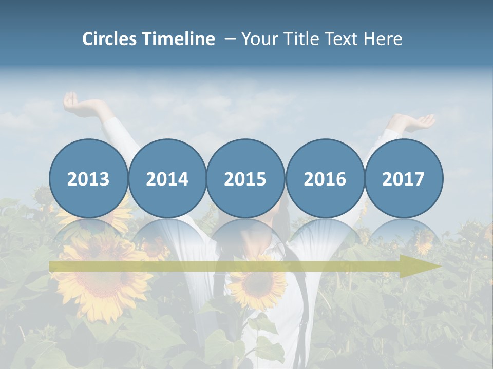 A Woman Standing In A Field Of Sunflowers PowerPoint Template