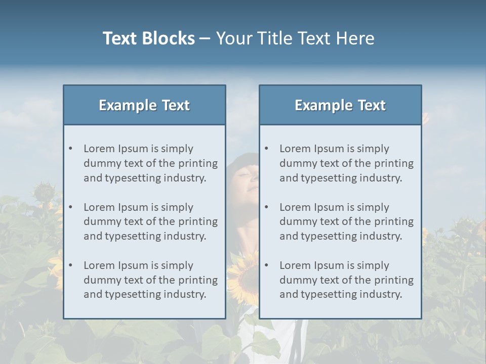 A Woman Standing In A Field Of Sunflowers PowerPoint Template