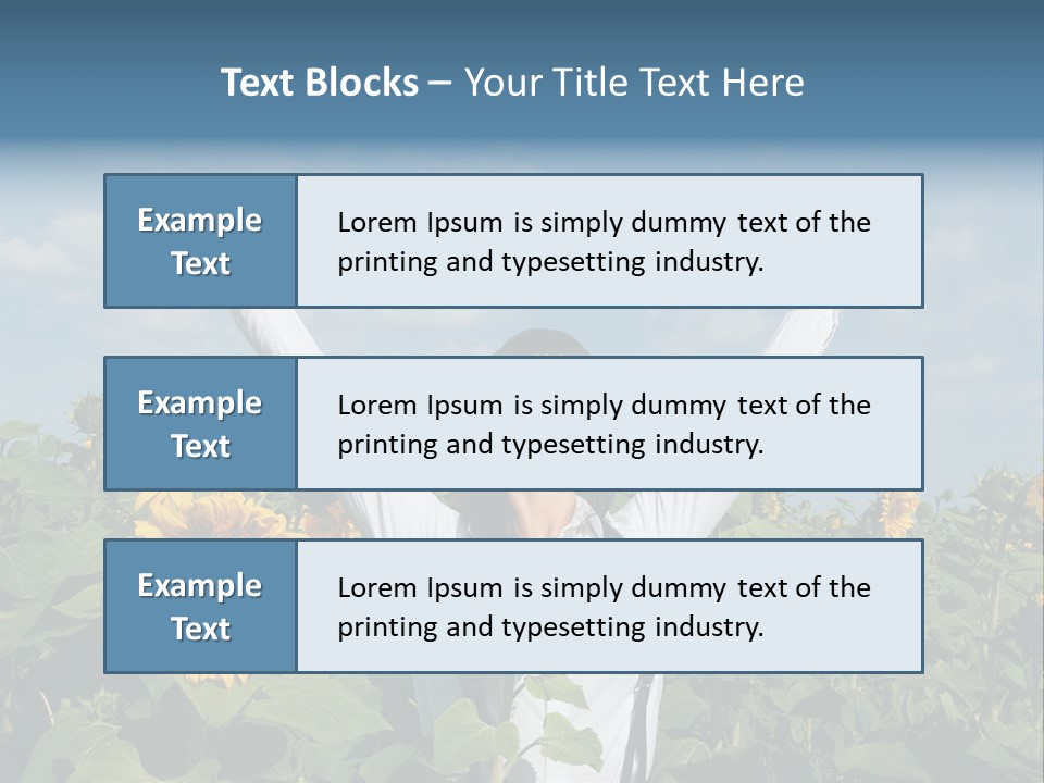 A Woman Standing In A Field Of Sunflowers PowerPoint Template