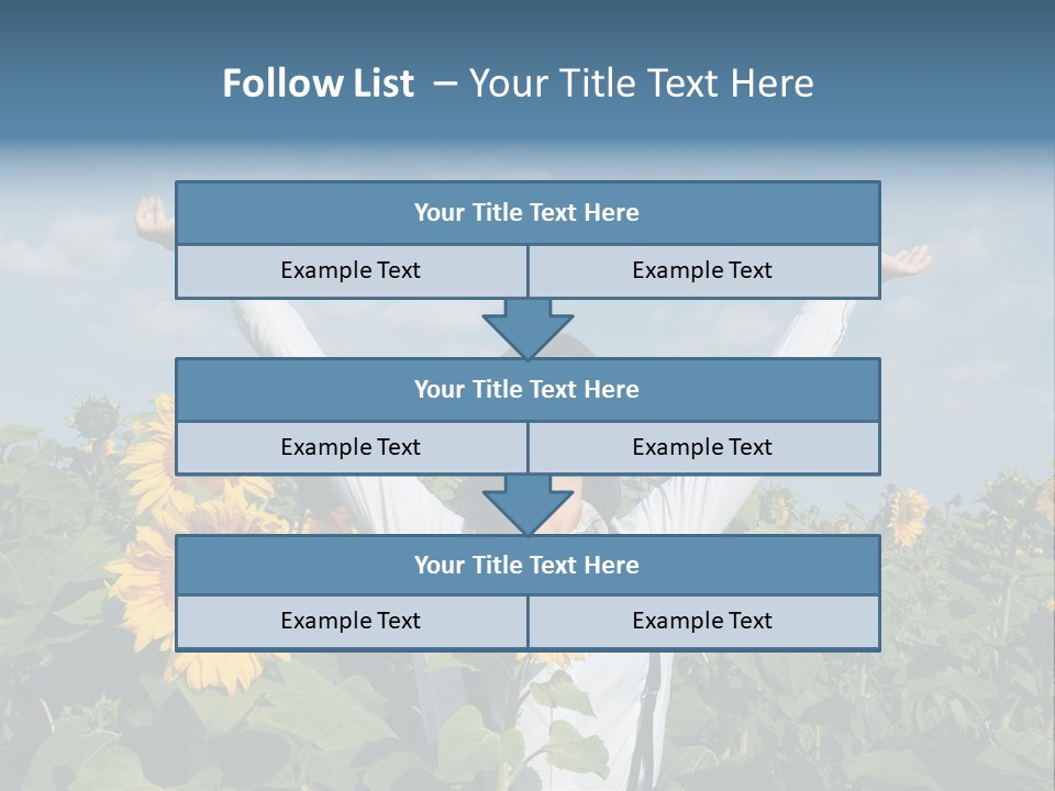 A Woman Standing In A Field Of Sunflowers PowerPoint Template