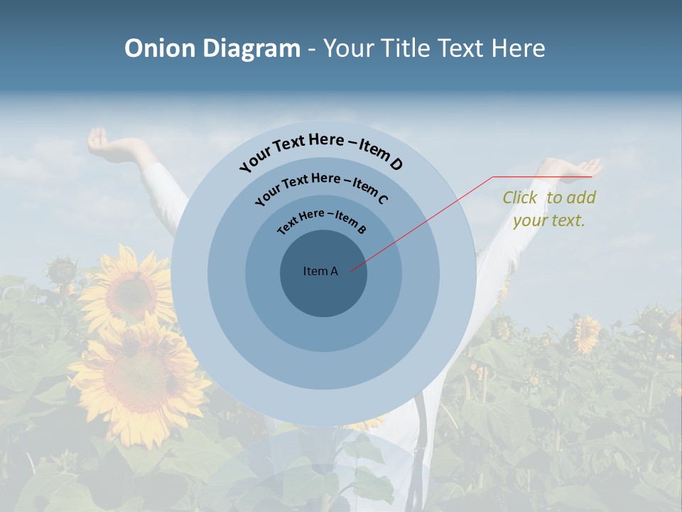 A Woman Standing In A Field Of Sunflowers PowerPoint Template