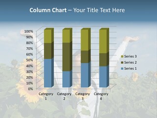 A Woman Standing In A Field Of Sunflowers PowerPoint Template