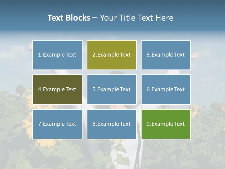 A Woman Standing In A Field Of Sunflowers PowerPoint Template