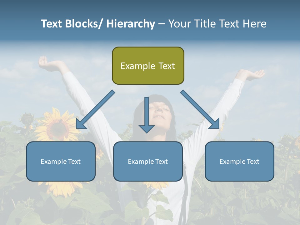 A Woman Standing In A Field Of Sunflowers PowerPoint Template
