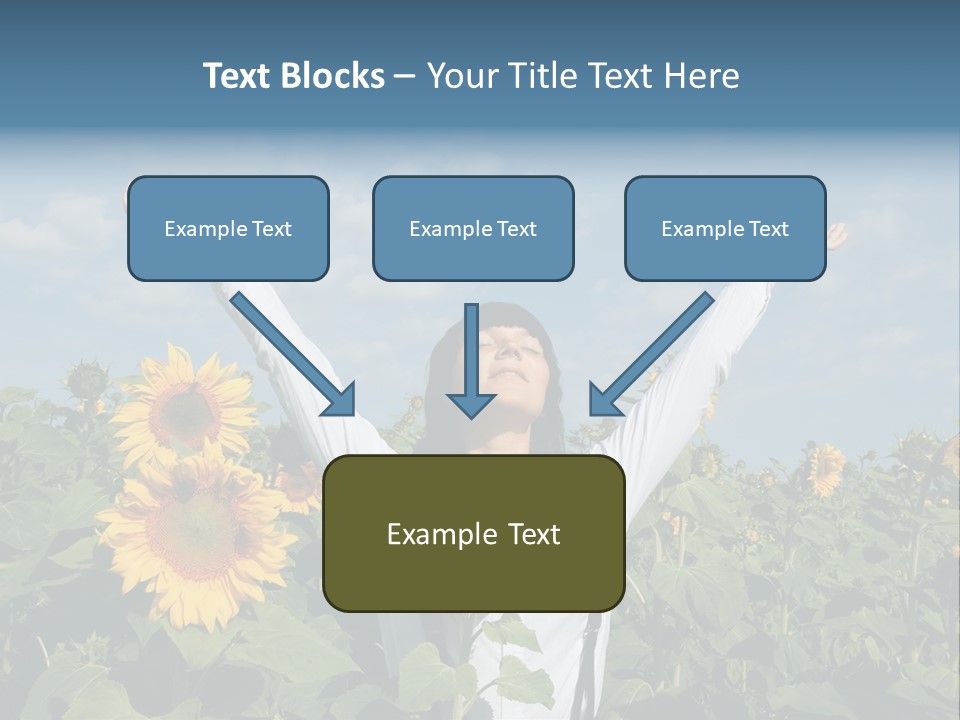 A Woman Standing In A Field Of Sunflowers PowerPoint Template