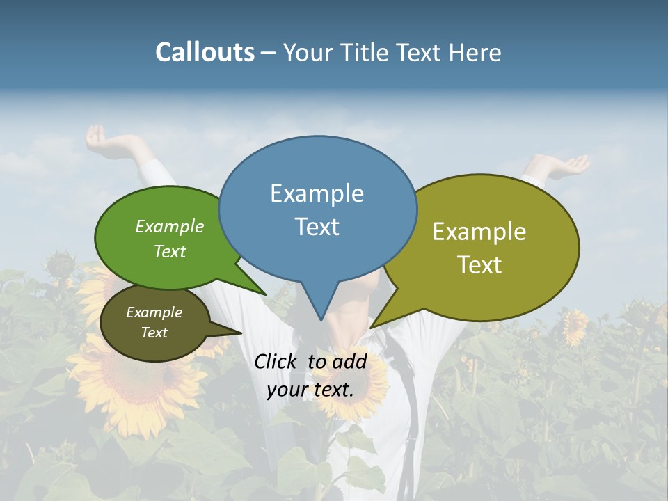 A Woman Standing In A Field Of Sunflowers PowerPoint Template