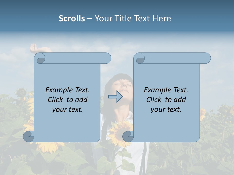 A Woman Standing In A Field Of Sunflowers PowerPoint Template